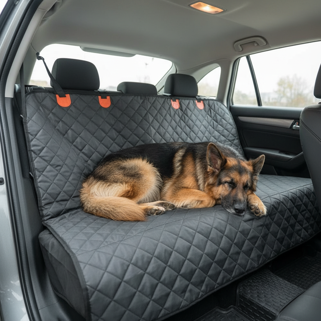 Heavy Duty Dog Car Seat Cover with Side Flaps, Waterproof Pet Back Seat Cover, Non-Slip Scratchproof Dog Hammock for Cars, Trucks and SUVs