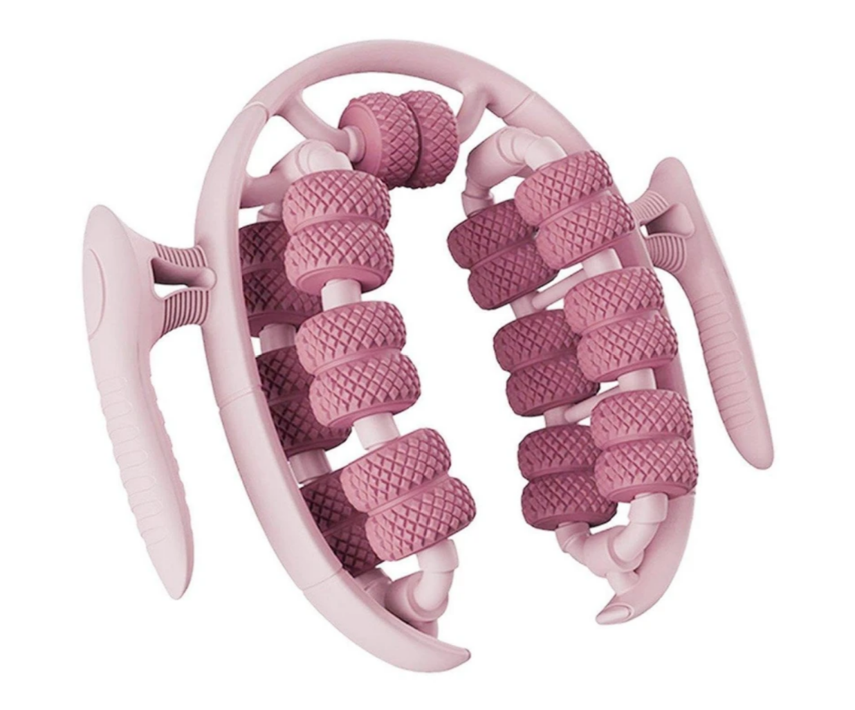 Fitness Roller, 26-Round Leg Massager Ring, Leg Roller Calf Muscle Relaxation, Yoga Wheel, Deep Tissue Massage for Improved Circulation and Muscle Tone Pink