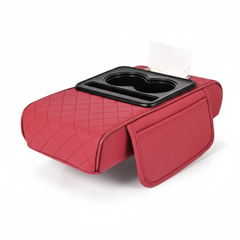 Premium Car Armrest Organizer & Comfort Pad(red)