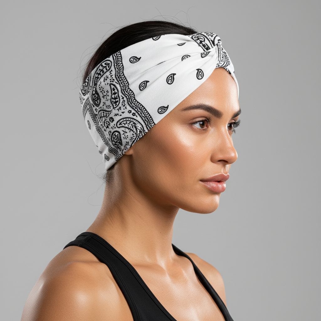5-PCS Cashew nuts are white Women's Extra Wide Turban Headband - Elastic Yoga & Sports Hair Wrap