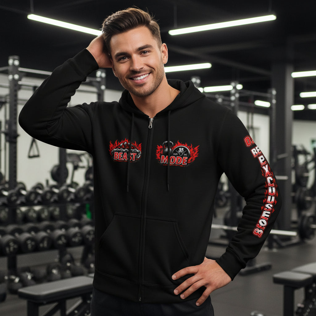 OFC Men's Heavy Blend Zip Hoodie - Premium Fleece Performance Black