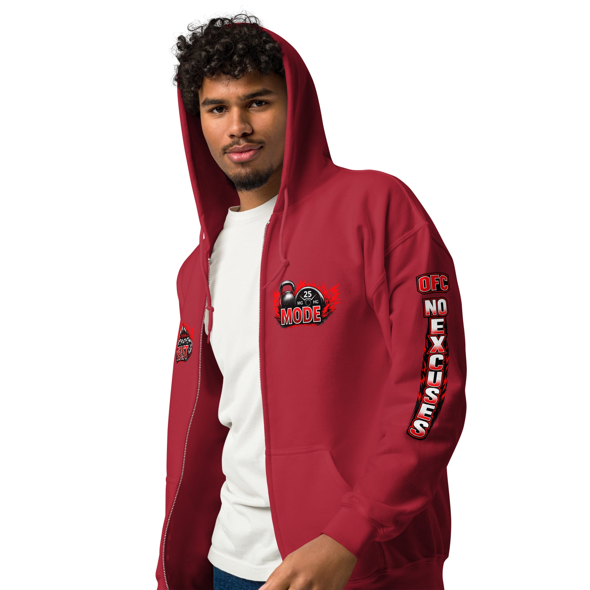 OFC Men's Heavy Blend Zip Hoodie - Premium Fleece Performance Cardinal Red