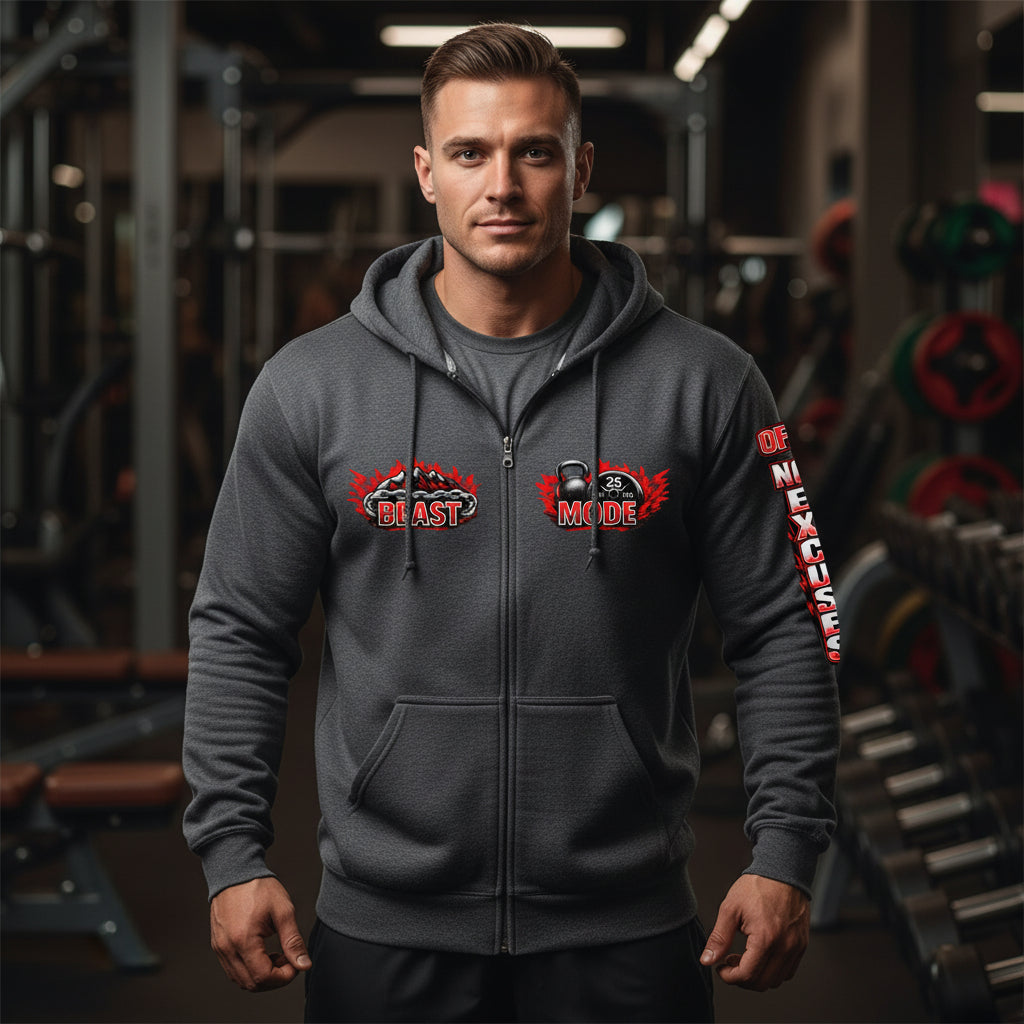 OFC Men's Heavy Blend Zip Hoodie - Premium Fleece Performance Dark Heather