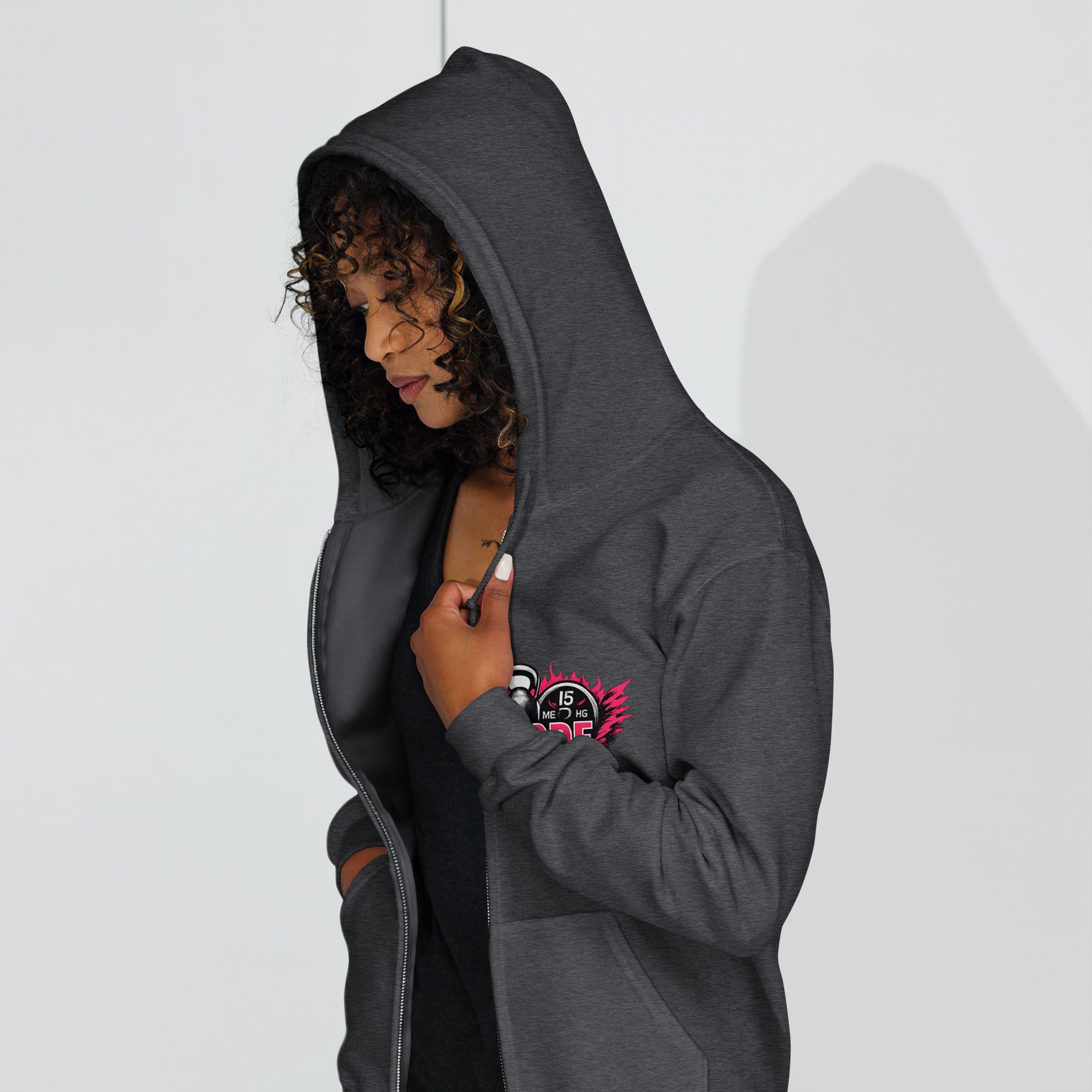 OFC Women's Heavy Blend Zip Hoodie - Premium Fleece Comfort Dark Heather
