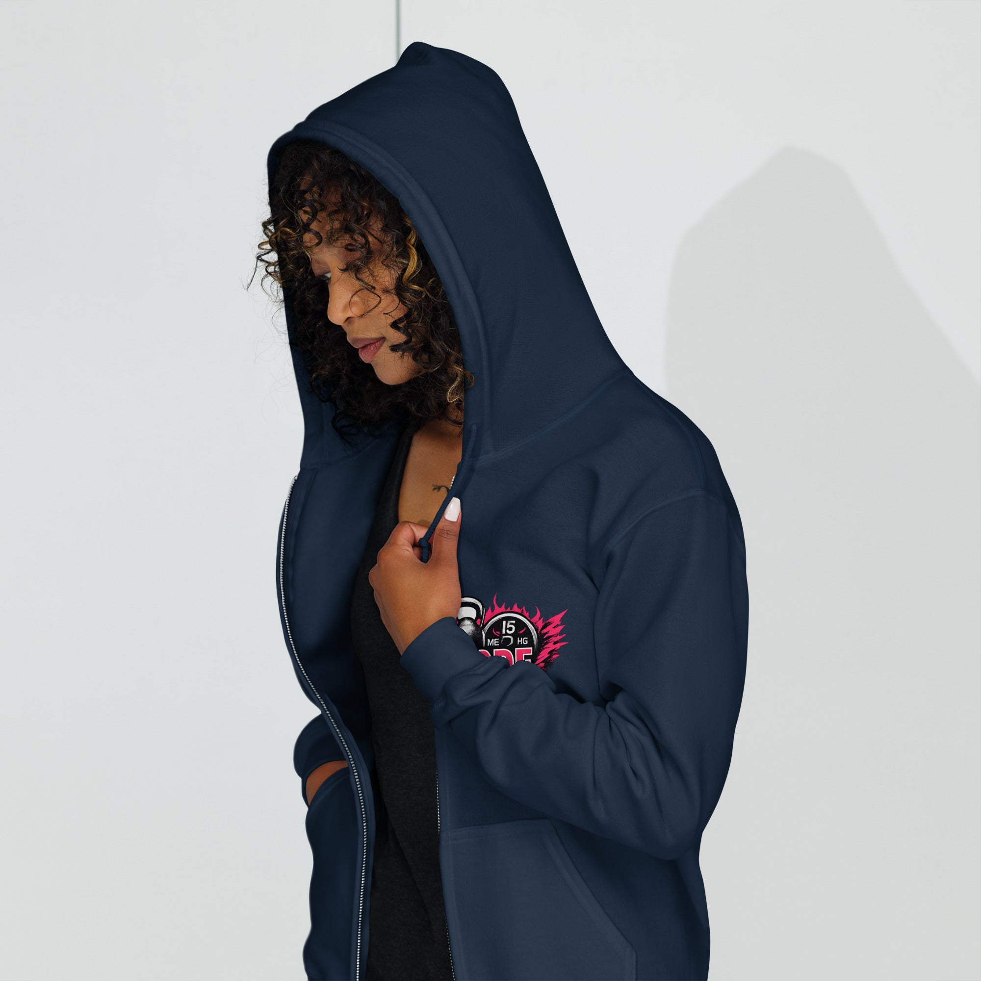 OFC Women's Heavy Blend Zip Hoodie - Premium Fleece Comfort Navy