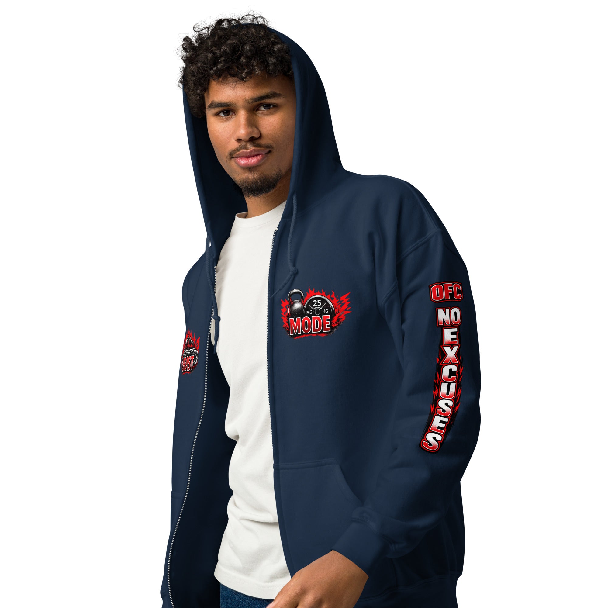 OFC Men's Heavy Blend Zip Hoodie - Premium Fleece Performance Navy