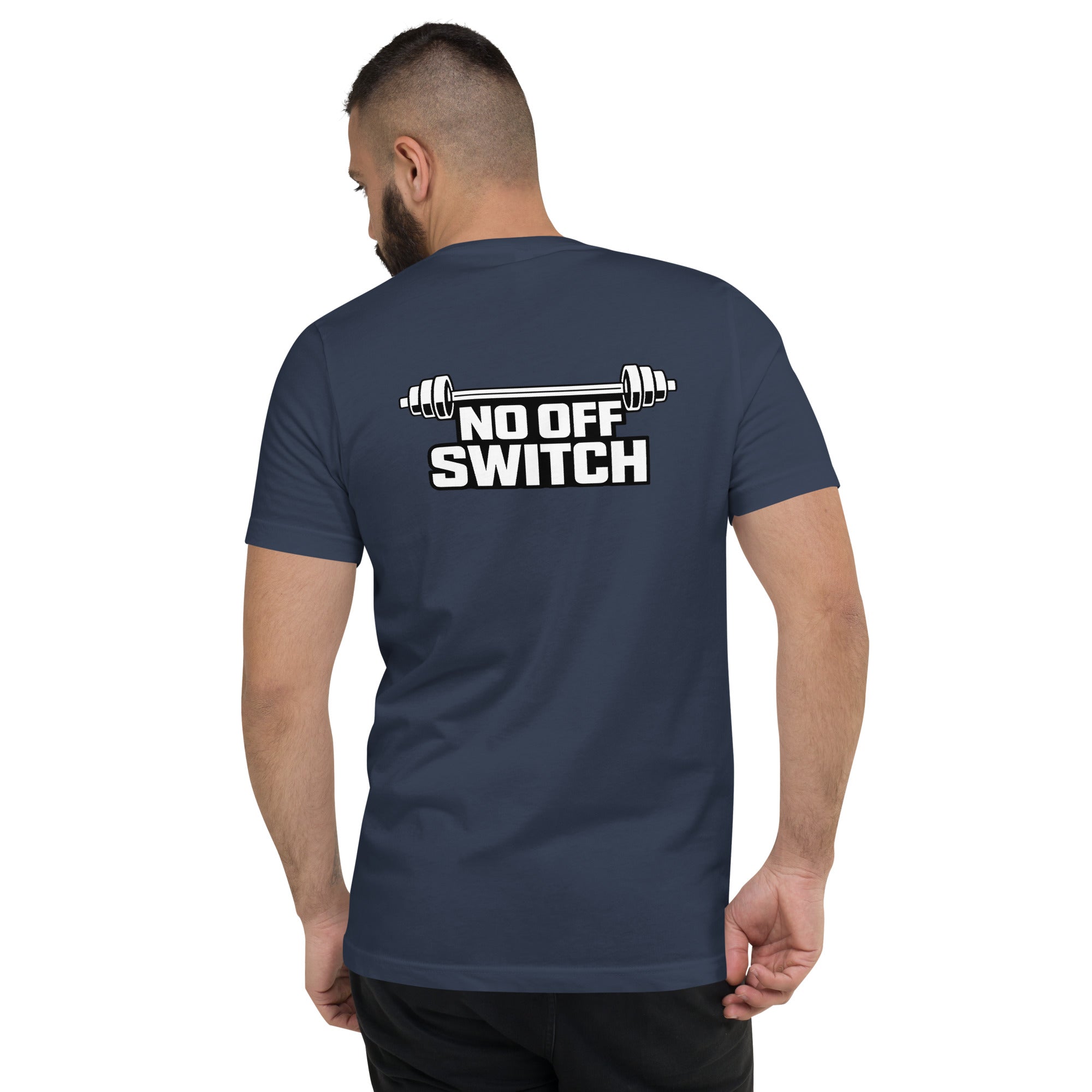 Men's OFC Gym V-Neck T-Shirt - No Off Switch Motivational Tee Navy