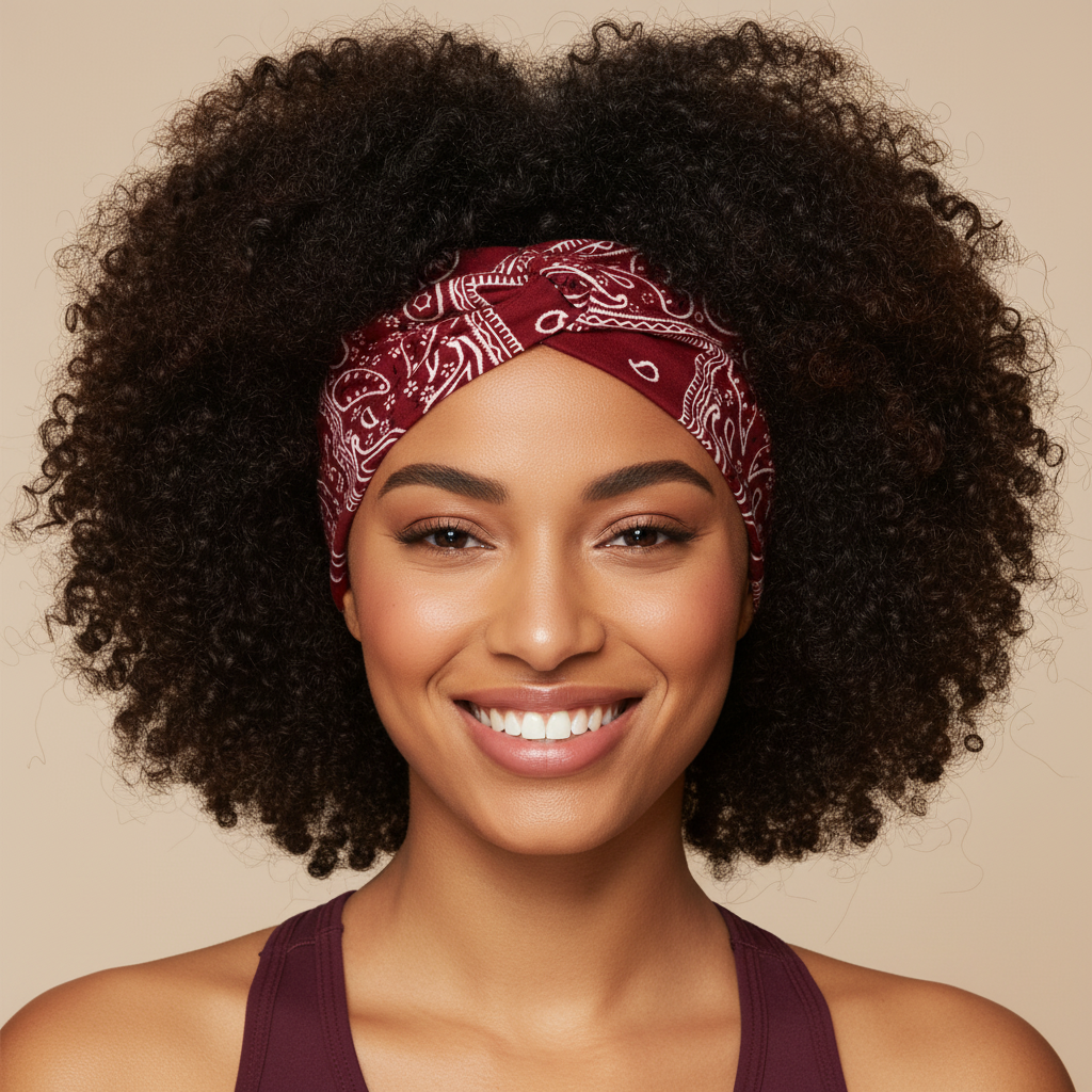 5-PCS Cashew nuts are red Women's Extra Wide Turban Headband - Elastic Yoga & Sports Hair Wrap