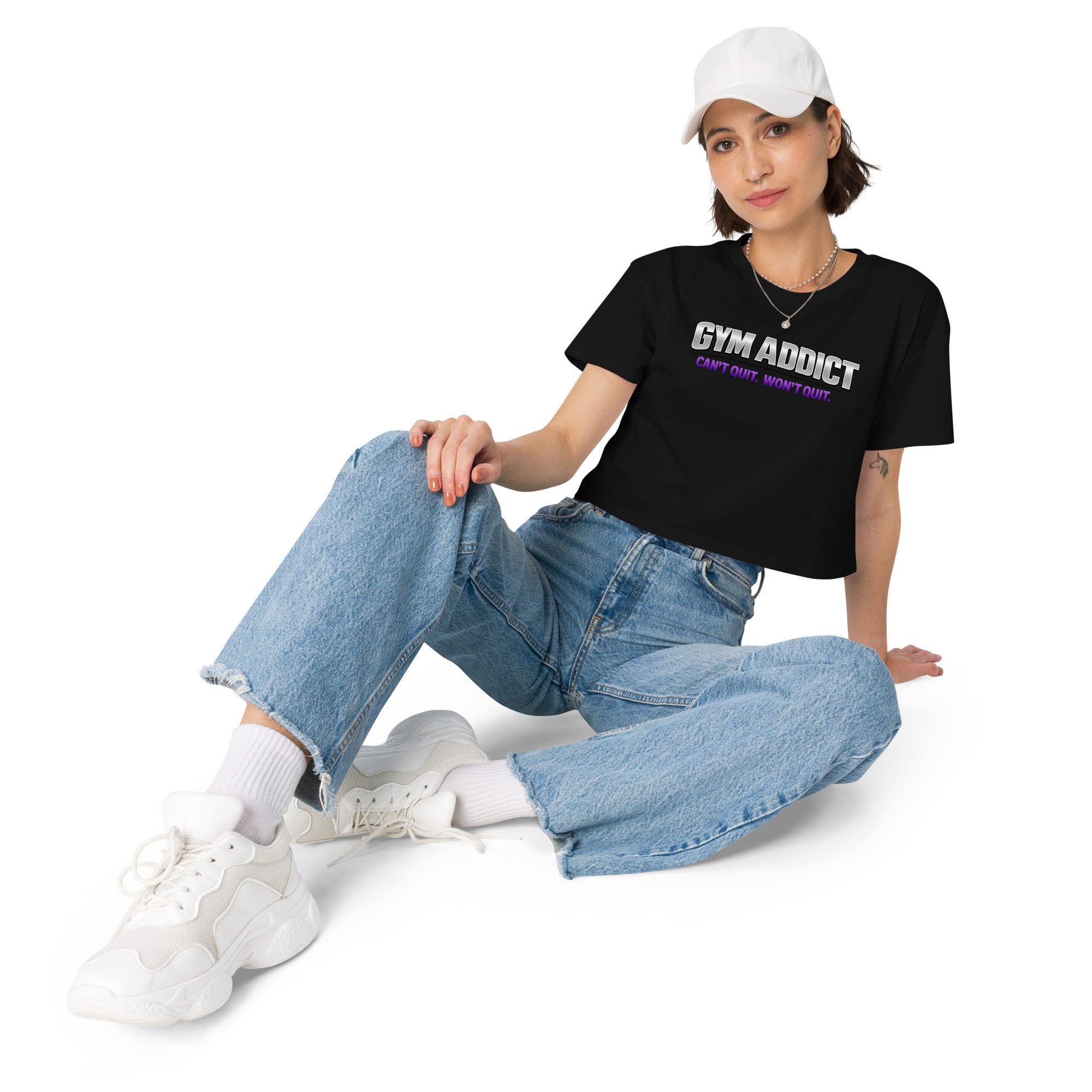 OFC Women's Crop Top - Premium Cotton Cropped Tee for Gym & Athleisure