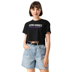 OFC Women's Crop Top - Premium Cotton Cropped Tee for Gym & Athleisure Black