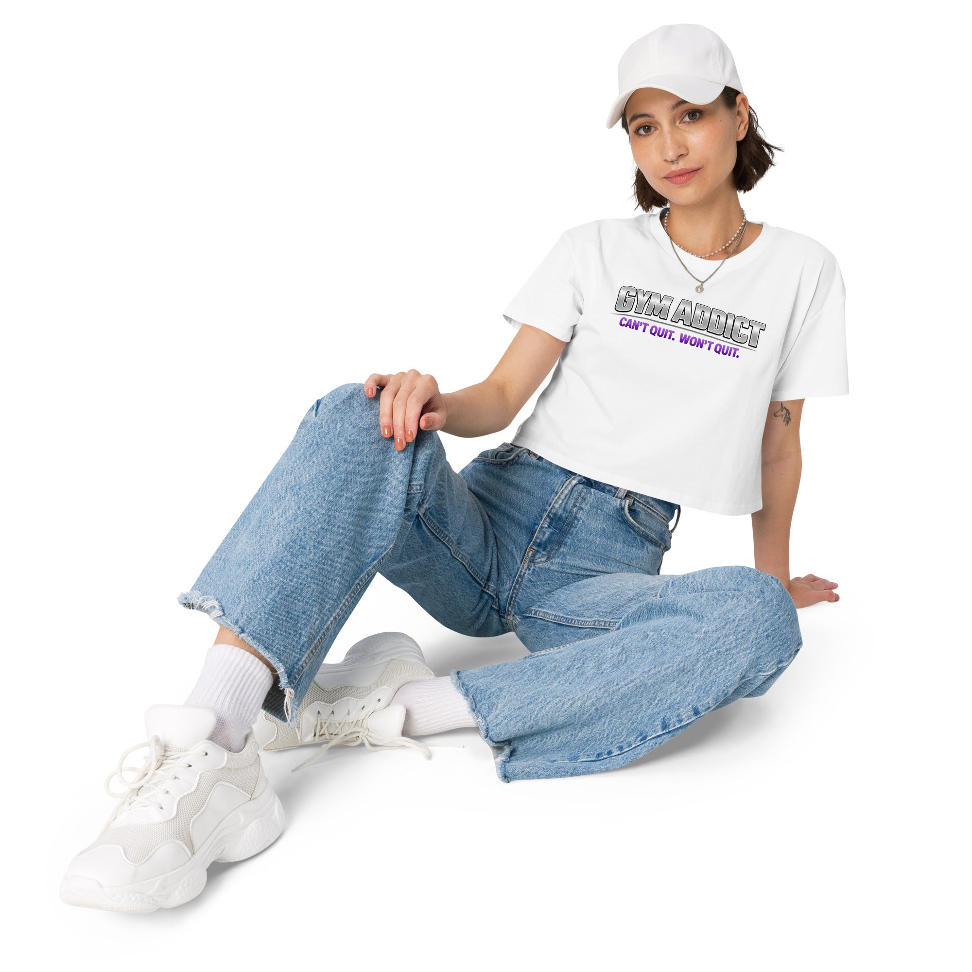 OFC Women's Crop Top - Premium Cotton Cropped Tee for Gym & Athleisure