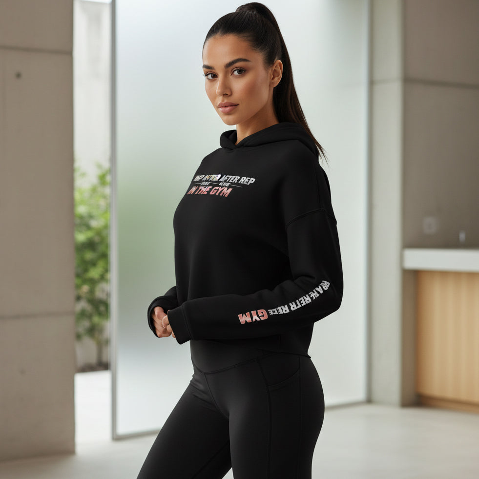 OFC Women's Cropped Hoodie - Premium Fleece Activewear with Raw Hem