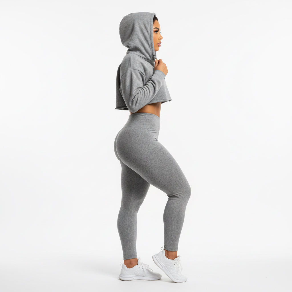 OFC Women's Cropped Hoodie - Premium Fleece Activewear with Raw Hem
