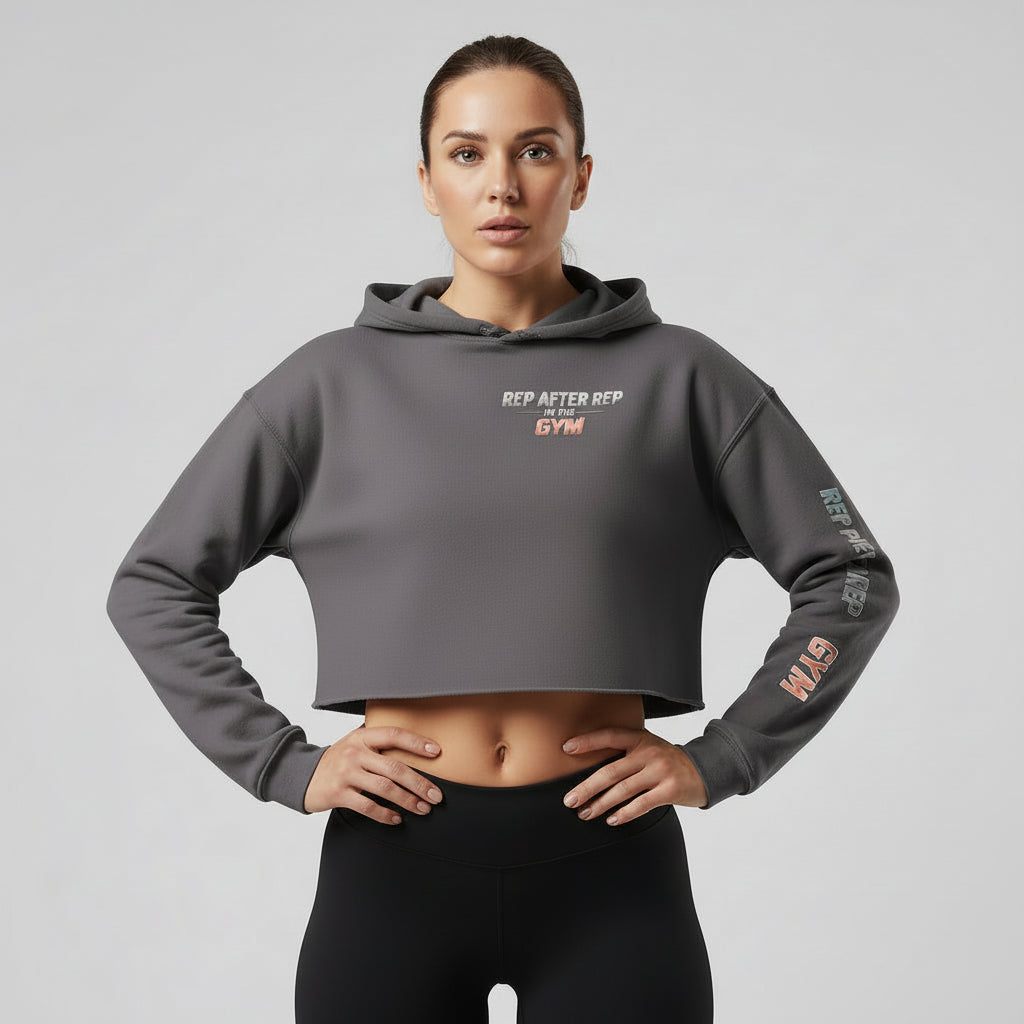 OFC Women's Cropped Hoodie - Premium Fleece Activewear with Raw Hem