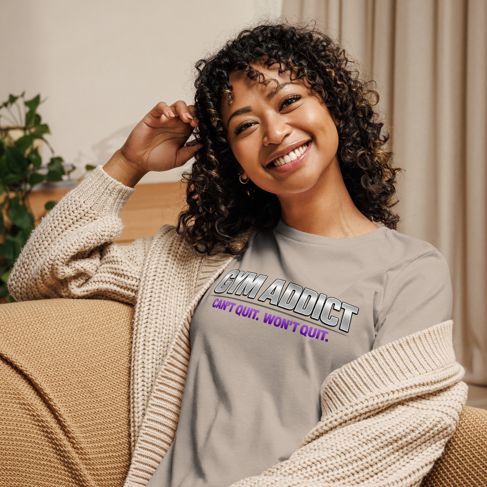 OFC Women's Relaxed T-Shirt - Premium Combed Cotton Tee for Everyday Comfort Heather Stone