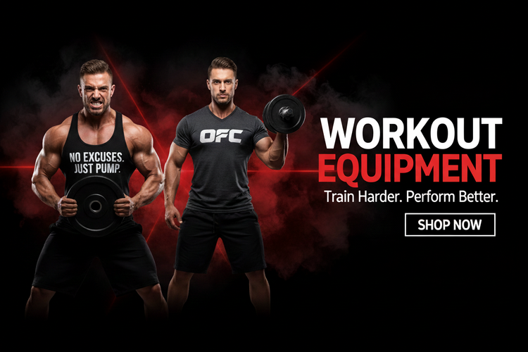 WORKOUT EQUIPMENT Handsome Men OFC Hero Banner